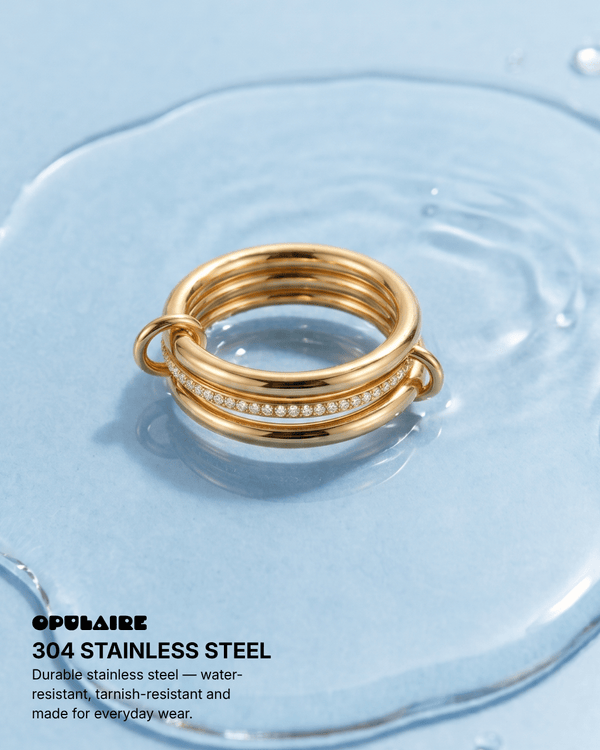 Spina - Stacked ring - Stainless steel - Opulaire - WATERPROOF jewelry - EU 52 -