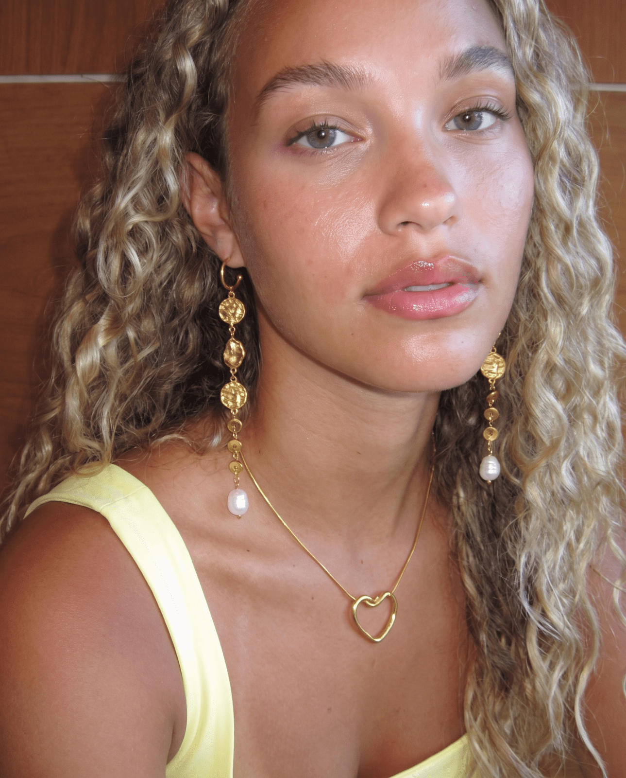 Tia - Coin drop earrings - Stainless steel - Opulaire - WATERPROOF jewelry - 