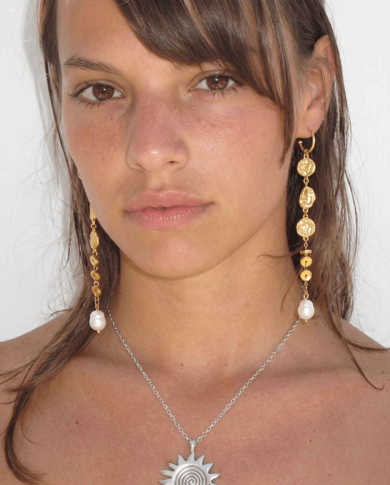 Tia - Coin drop earrings - Stainless steel - Opulaire - WATERPROOF jewelry - 