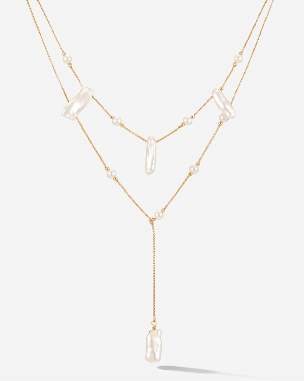Twin - Unsymmetrical necklace set - Stainless steel - Opulaire - WATERPROOF jewelry - 