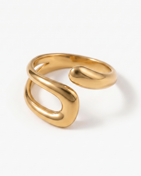 Viana - Open wrap ring - Stainless steel - Opulaire - WATERPROOF jewelry - Adjustable -