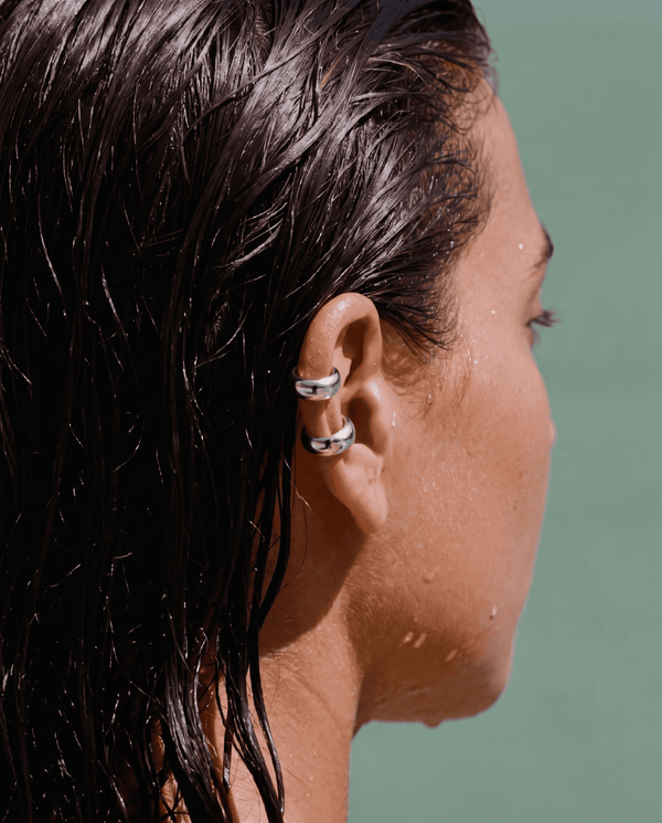 Zara - Chunky ear cuffs set - Stainless steel - Opulaire - WATERPROOF jewelry - 