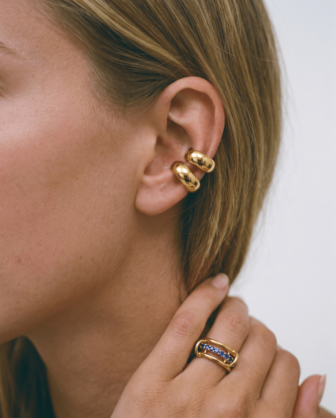 Zara - Chunky ear cuffs set - Stainless steel - Opulaire - WATERPROOF jewelry - 