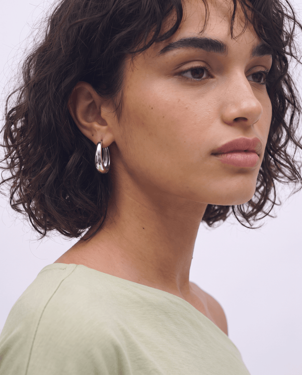 Zianne - Oval hoop earrings - Stainless steel - Opulaire - WATERPROOF jewelry - 